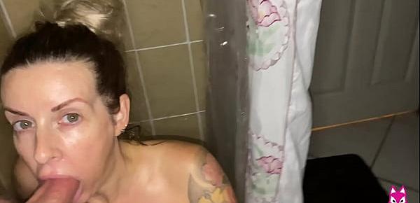  Big tits blond masturbates in shower and take a big facial - TheFoxxxLife -